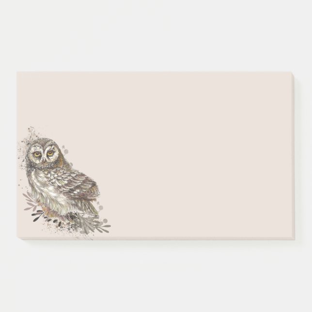 Cute Owl ,Watercolor Bird Nature Notepad (Front)