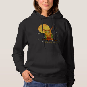 Cute Owl Watercolor Style Name School Year on Back Hoodie