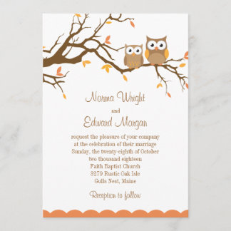 Cute Owl Wedding Invitation