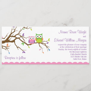 Cute Owl Wedding Invitation