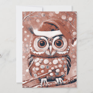 Cute Owl Winter Days Blank  Holiday Card