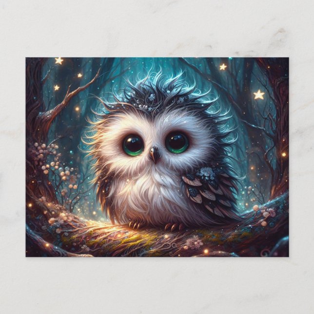 Cute Owl With Big Eyes Postcard (Front)
