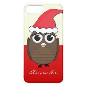 Cute Owl with Christmas Cap - Red iPhone 8 Plus/7 Plus Case