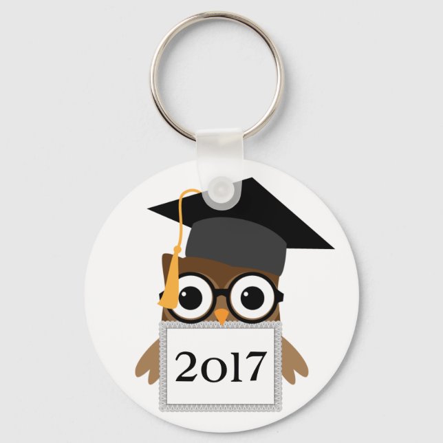 Cute Owl with Classes | Class Of Graduation Key Ring (Front)