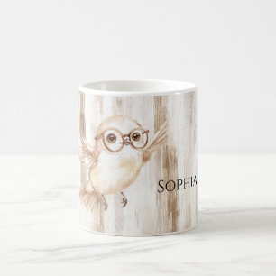 Cute Owl with Glasses  Coffee Mug