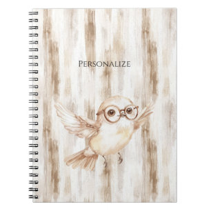 Cute Owl with Glasses  Notebook