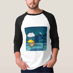 Cute Owl with Umbrella on Rainy Day T-Shirt