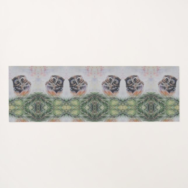 Cute Owl Yoga Mat (Back (Horizontal))