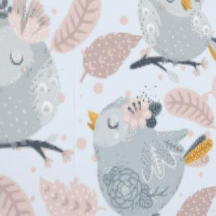 Cute owls and flowers wallpaper