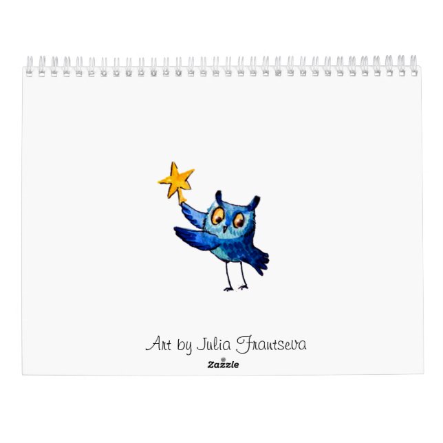 Cute owls art calendar (Back)