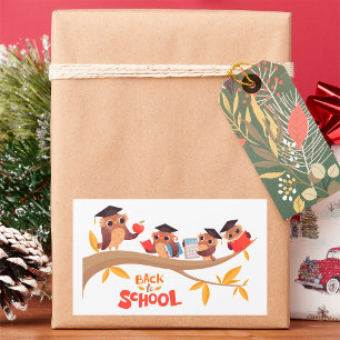 Cute Owls Back to School Graduation  Rectangular Sticker