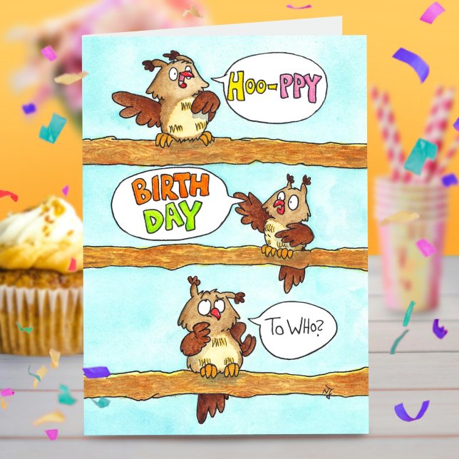Cute Owls Birthday Greeting Card (Creator Uploaded)