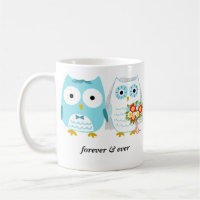 Cute Owls Bride and Groom Newlyweds Wedding Couple