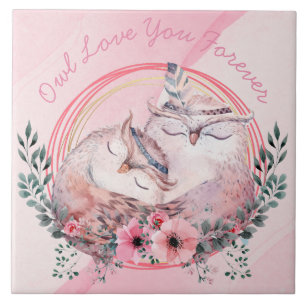 Cute Owls  Ceramic Tile