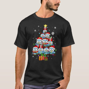 Cute Owls Christmas Tree Pyjamas Xmas Lights For F T-Shirt