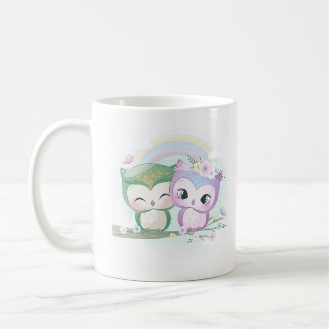 Cute Owls Coffee Mug (Left)