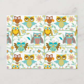 Cute owls crew postcard