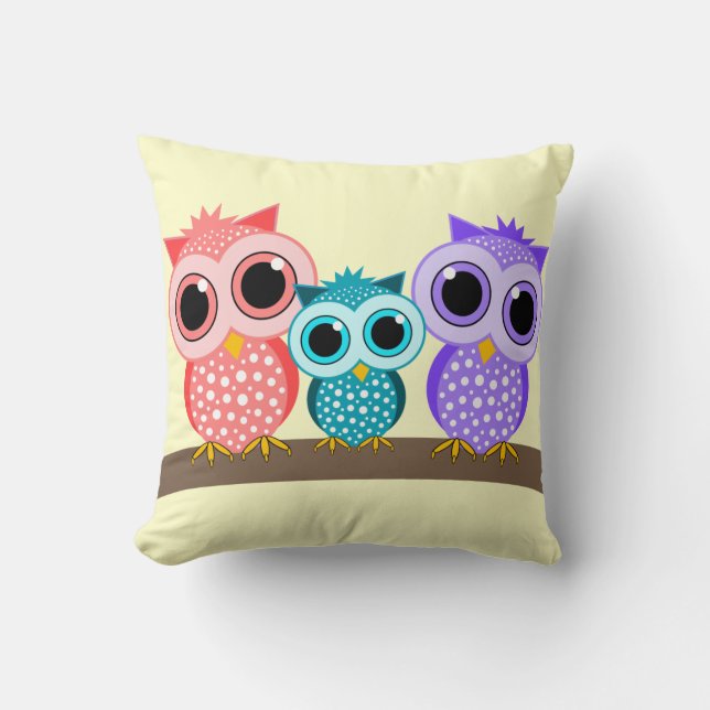 cute owls cushion (Front)