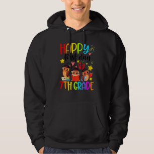 Cute Owls Happy First Day Of 7th Grade Teacher Stu Hoodie
