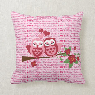 Cute Owls in Love Happy Valentine's Day Gifts Cushion
