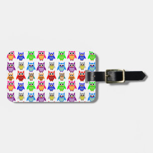 cute owls luggage tag