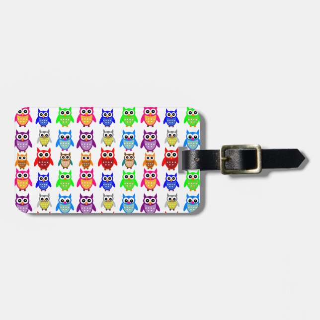 cute owls luggage tag (Front Horizontal)