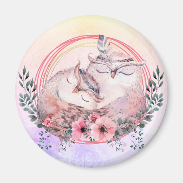 Cute Owls Magnet (Front)