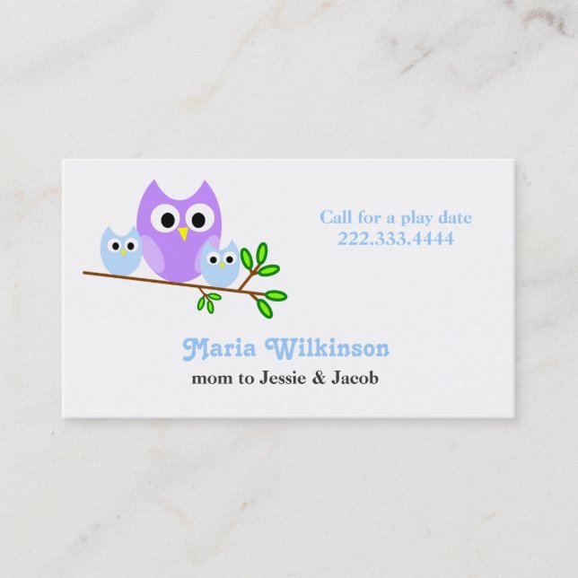 Cute Owls Mummy Card (Front)