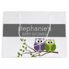 Cute Owls on Branch Baby Girl Shower Pink