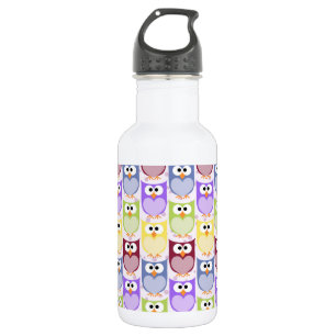 Cute Owls, Owl Pattern, Baby Owls, Colourful Owls 532 Ml Water Bottle