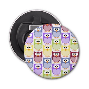 Cute Owls, Owl Pattern, Baby Owls, Colourful Owls Bottle Opener