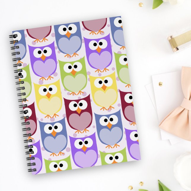 Cute Owls, Owl Pattern, Baby Owls, Colourful Owls Notebook (Creator Uploaded)