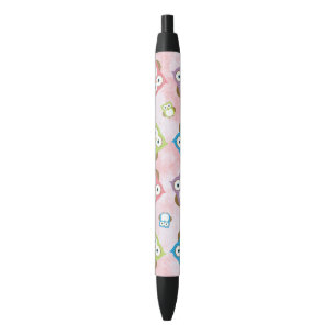 Cute Owls, Owl Pattern, Colourful Owls, Baby Owls Black Ink Pen