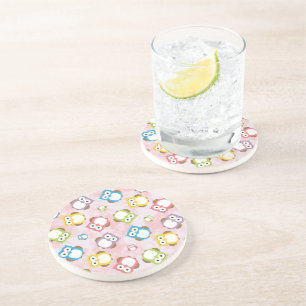 Cute Owls, Owl Pattern, Colourful Owls, Baby Owls Coaster