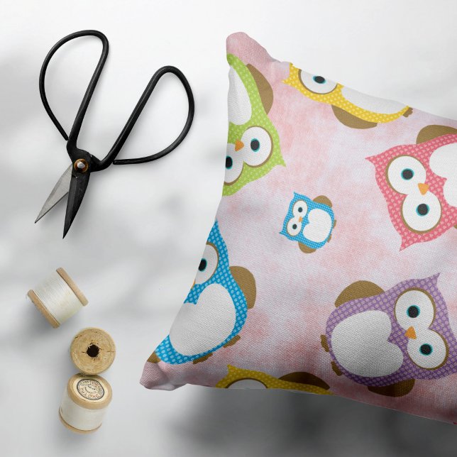 Cute Owls, Owl Pattern, Colourful Owls, Baby Owls Pillowcase (Creator Uploaded)