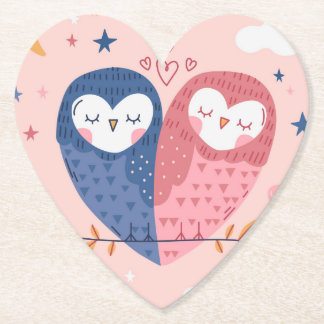 Cute Owls Paper Coaster