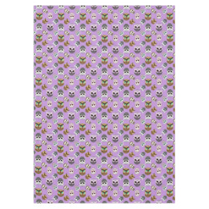 Cute Owls Pattern on Purple Background Tablecloth