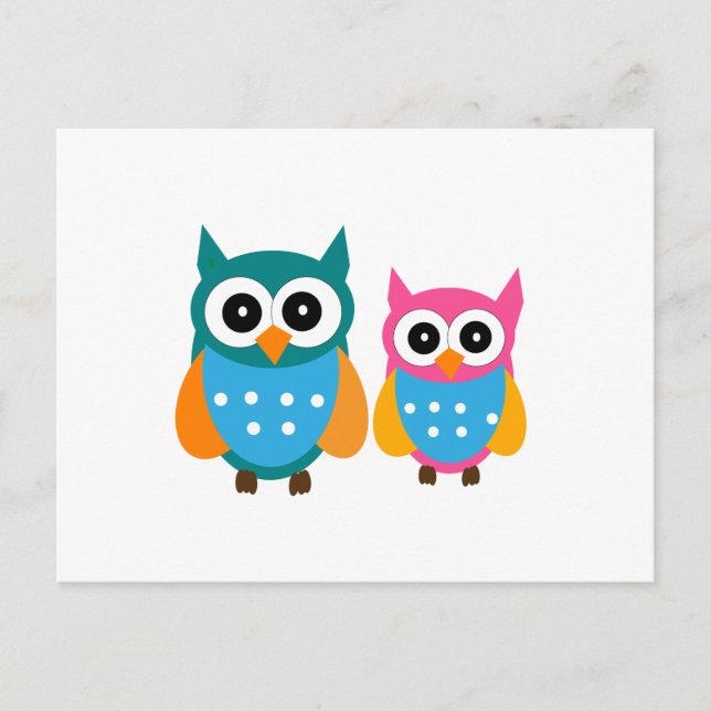 Cute Owls Postcard (Front)