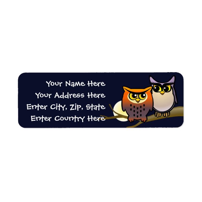 Cute Owls Return Address Label (Front)