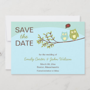 Cute Owls Save the Date Announcements