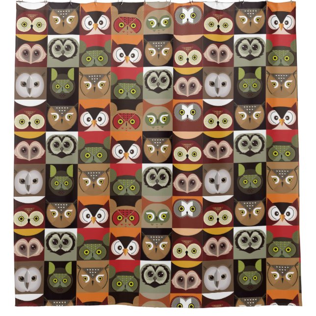Cute Owls Shower Curtain (Front)