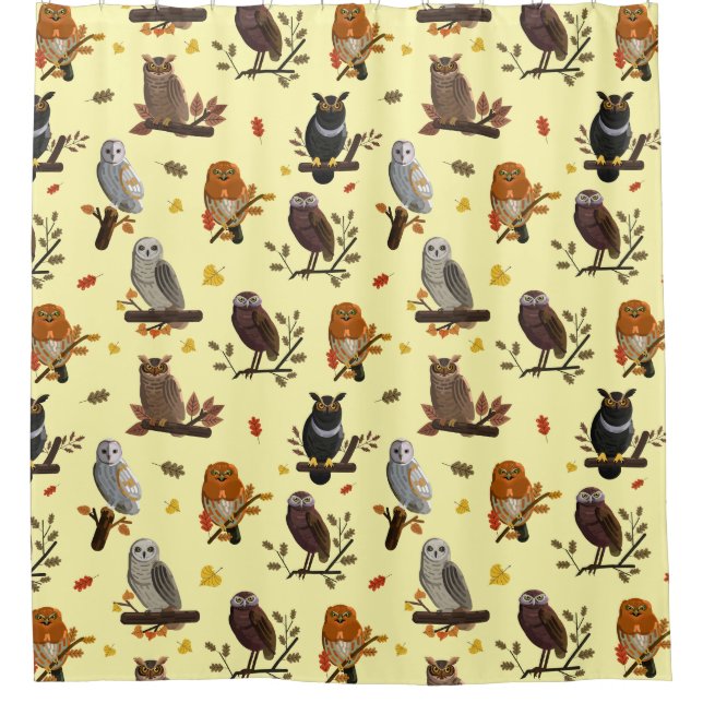 Cute Owls Shower Curtain (Front)