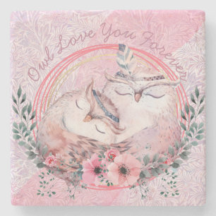 Cute Owls Stone Coaster