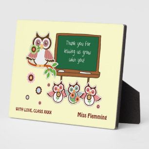 Cute Owls Teacher Appreciation Custom Gift  Plaque