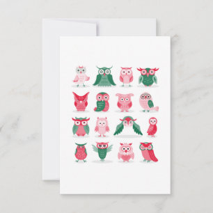Cute Owls Thank You Card