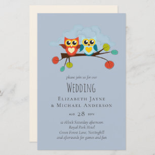 Cute OWLS Themed Wedding Blue Orange