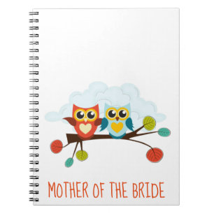Cute OWLS Themed Wedding Blue Orange Notebook