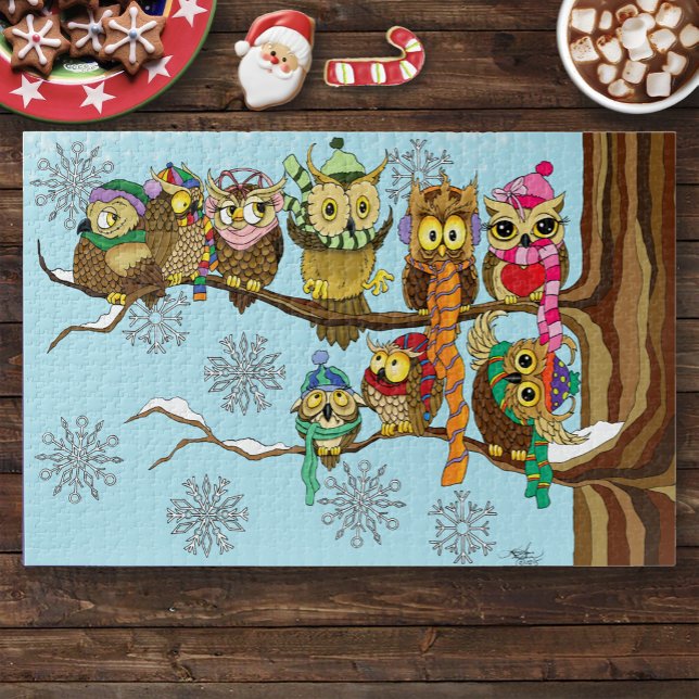 Cute Owls Winter Snowflakes Jigsaw Puzzle (Creator Uploaded)