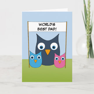 Cute Owls - "World's best Dad!" - Father's Day Card