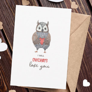 Cute Owlways Love You Valentine's Day Card